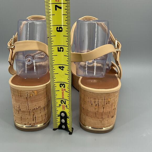 NEW Franco Sarto Women’s Pelma Platform Ankle Strap Sandals Beige Size 11M - Picture 4 of 10